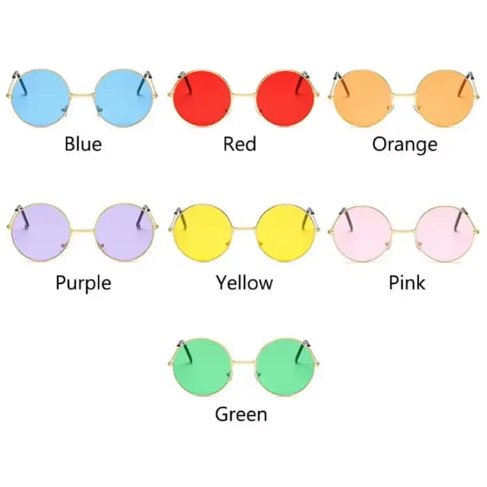 Nouvelles lunettes de soleil rondes rétro hippie pour femmes et hommes