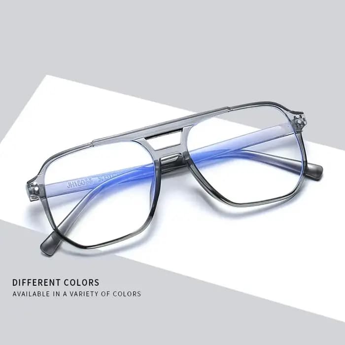 Lunettes transparentes anti-lumière bleue à double faisceau pour hommes et femmes