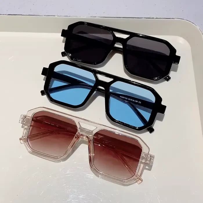 2 paires de lunettes de soleil carrées Vintage pour hommes et femmes