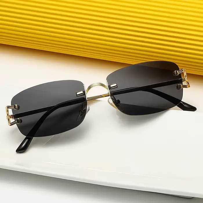 Kachawoo – lunettes de soleil carrées sans monture pour hommes