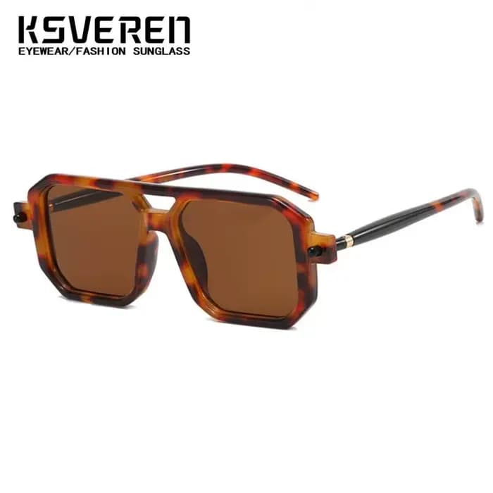 Lunettes de soleil de myopie carrées à double pont pour hommes et femmes