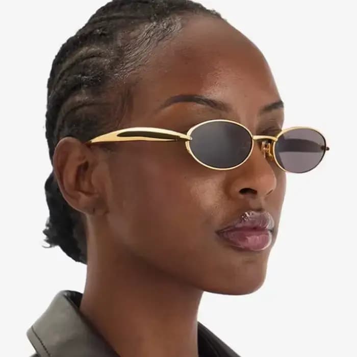 Marque de luxe cadre ovale lunettes de soleil femmes à la mode ronde petit