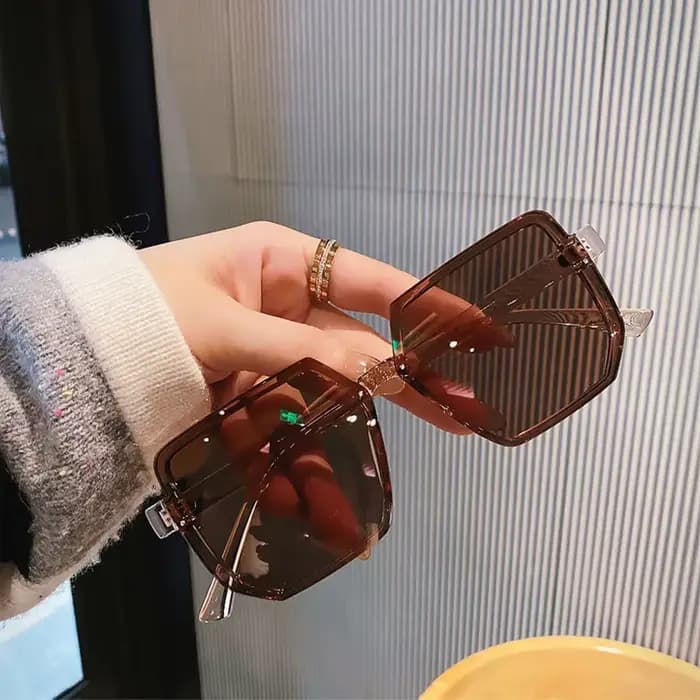 Lunettes de soleil vintage à grande monture pour femmes et hommes