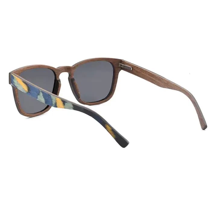 Lunettes de soleil en bois colorées polarisées UV400