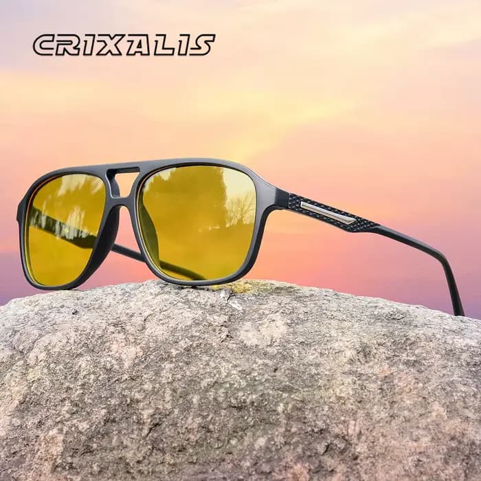 CRIXALIS pilote Vintage carré lunettes de soleil hommes femmes rétro conduite Vision nocturne