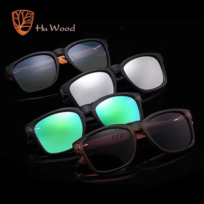 HU WOOD marque Design lunettes de soleil pour hommes à la main zèbre bois