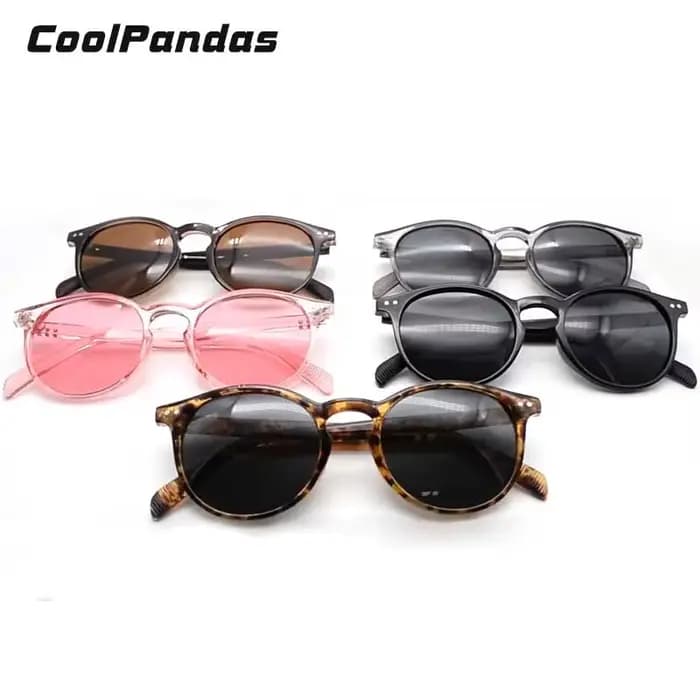 Marque De luxe concepteur Vintage lunettes De soleil rondes polarisées femme mode tendance léopard cadre