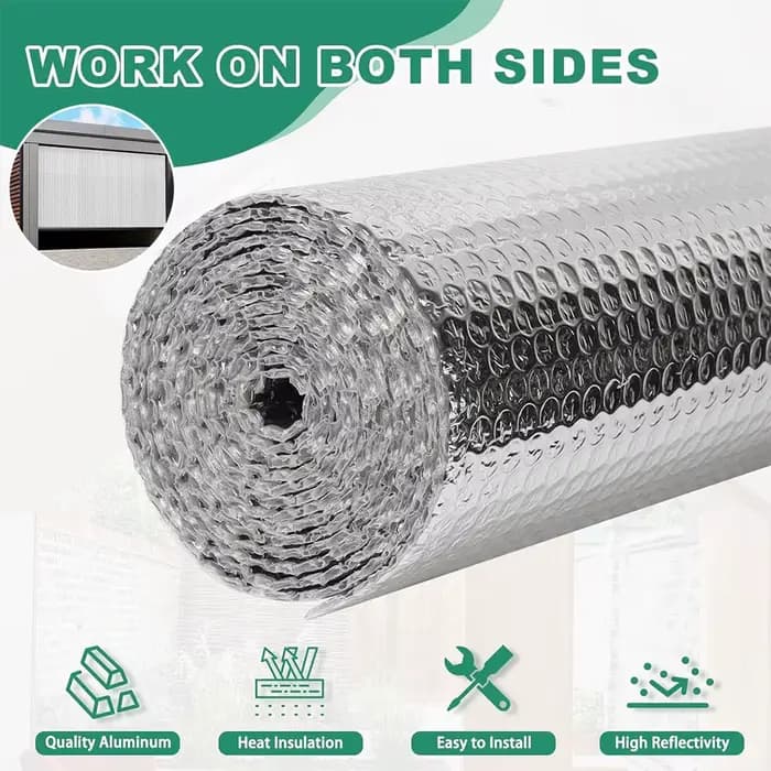 Film isolant réfléchissant en mousse d'aluminium à bulles 300/500/600mm – Barrière thermique pour fenêtre, toit de camping-car et couverture de verre