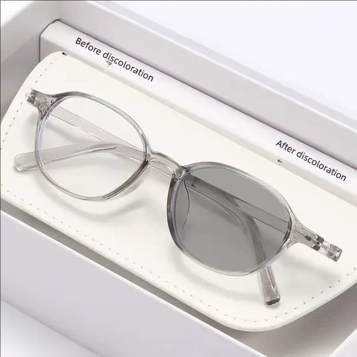 Nouvelles lunettes ovales rétro à couleur changeante