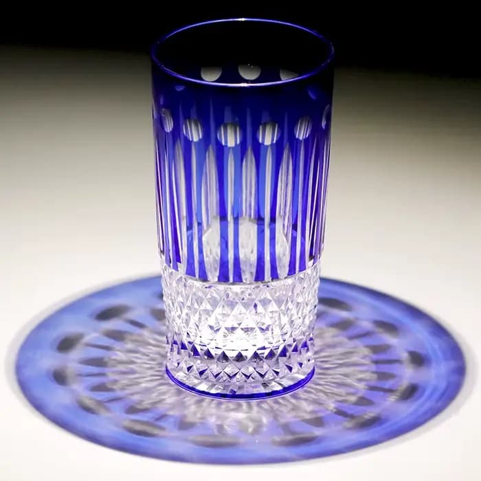 Edo Kiriko-Verre à boire du vin bleu, verre en cristal sans plomb, sculpté à la main, meilleur cadeau pour mariage