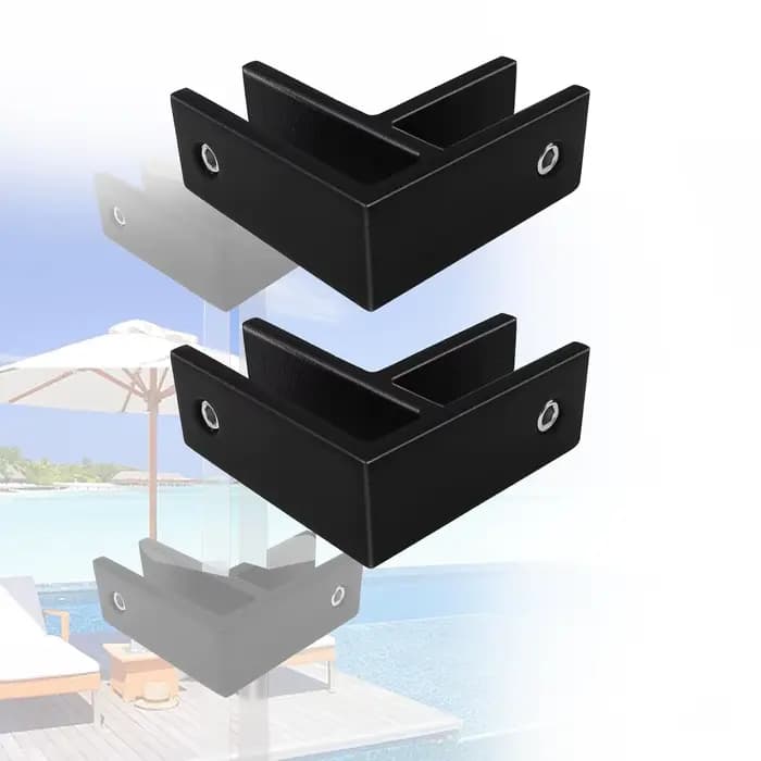 Paire de garde-corps de qualité Marine, pince en verre, support en verre en acier inoxydable noir, support de serrage en verre pour garde-corps finition satinée pour Fen