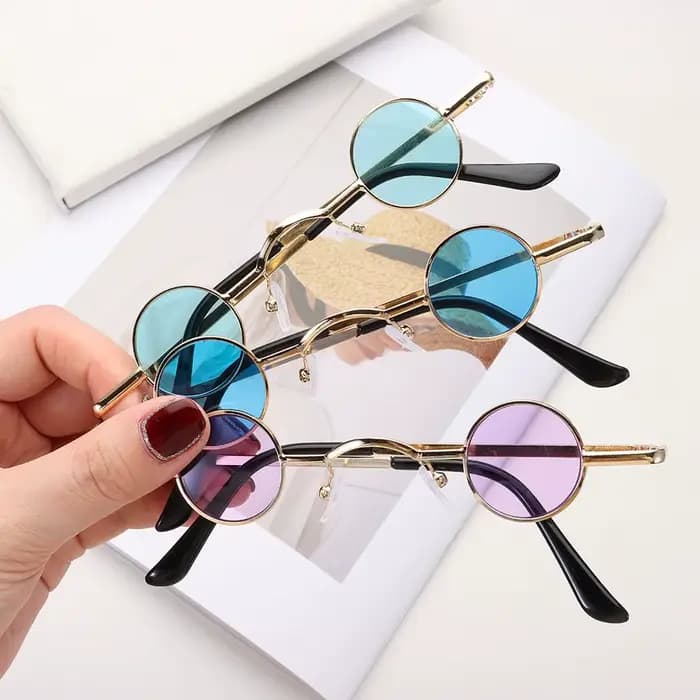 Petites lunettes de soleil rondes Rock Punk pour femmes et hommes