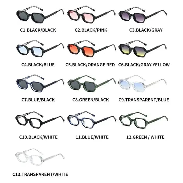 Lunettes de soleil transparentes carrées vintage punk simples pour hommes et femmes