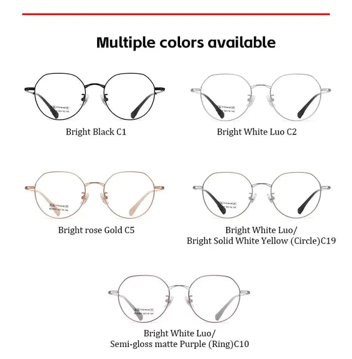 Lunettes de prescription progressives rondes entièrement en titane KAROS ﻿ Lentilles optiques