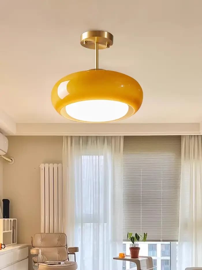 Lustre de plafond en verre orange vintage, lustre de salon facilement Kevin pour chambre à coucher, décor de restaurant, lampe de face de salle à manger française