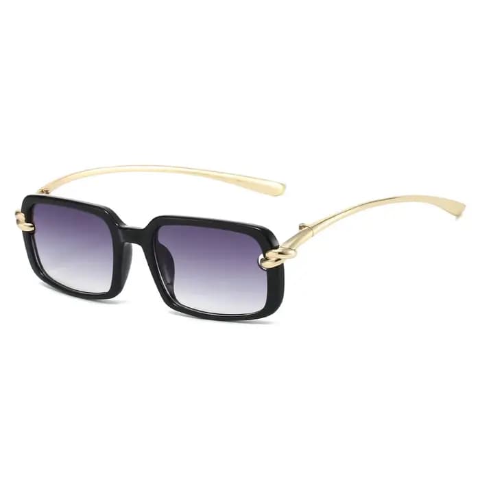 2026 Nouvelles lunettes carrées rétro tendance | Détail de noeud doré et tempes métalliques | Style Edgy-Girly Y2K