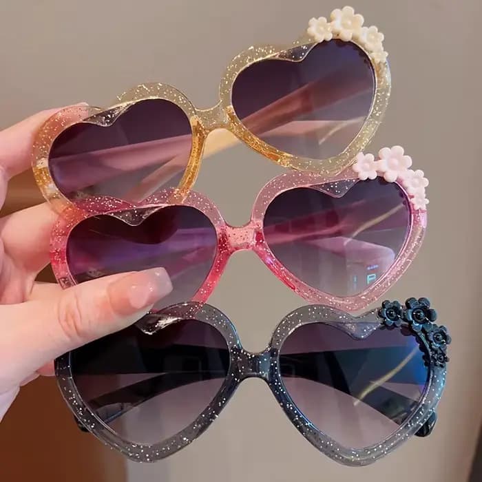 Filles garçons mignon dessin animé fleur lunettes de soleil en plein air Protection solaire enfants belles
