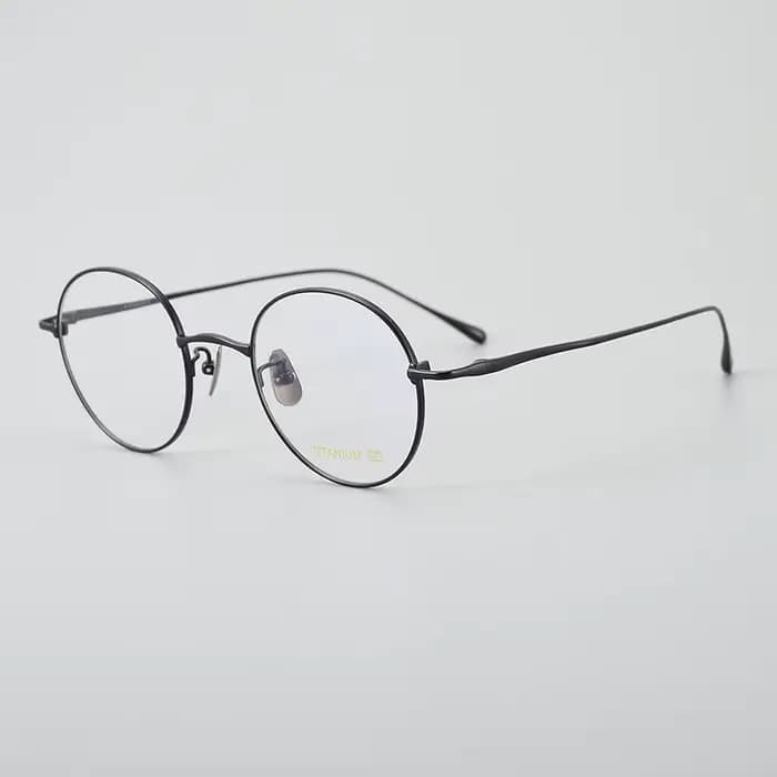 Ultra-léger grand titane Prescription rétro cadre rond femmes myopie lunettes
