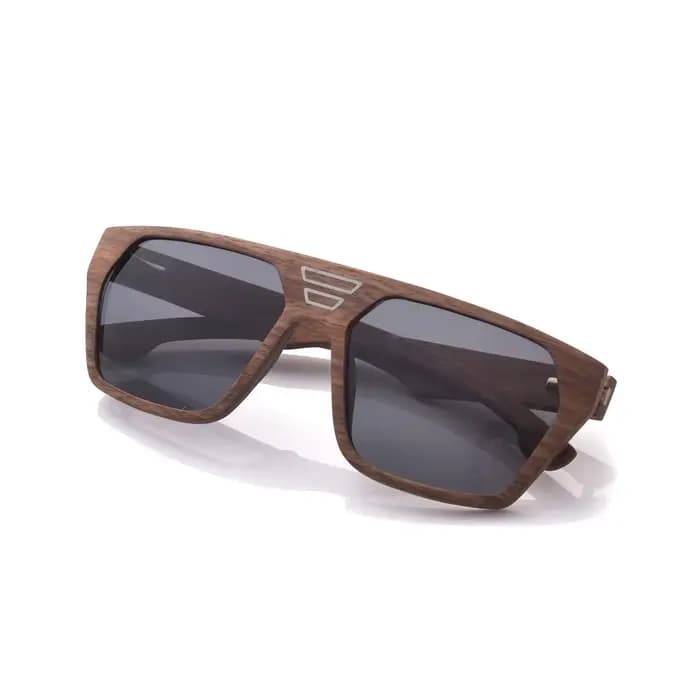 Y2K – lunettes de soleil polarisées carrées en noyer pour hommes et femmes