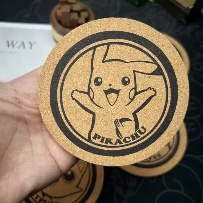 Dessous de verre Pokémon, version Q périphérique, dessin animé, créativité mignonne, dessous de verre exquis, pratique, dessous de verre en liège