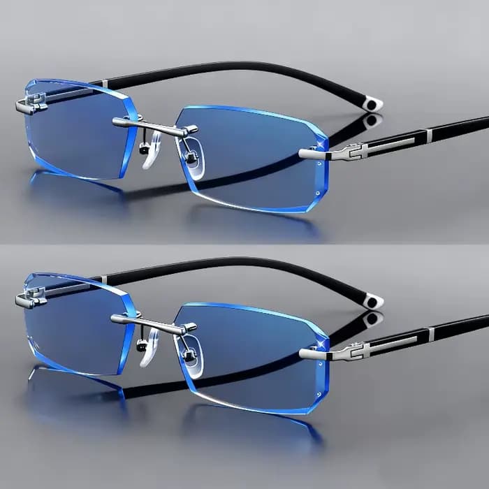 2 paires de lunettes plates élégantes sans monture pour hommes et femmes