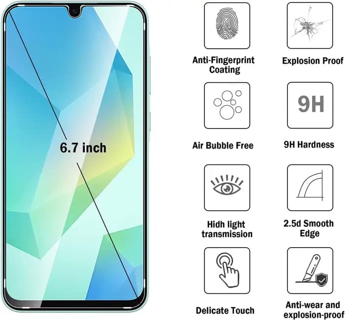 Pour Samsung Galaxy A16 6,7 pouces verre trempé haute définition anti-chute protecteur d'écran