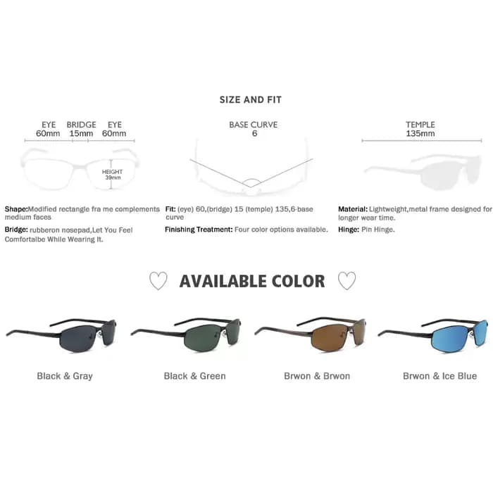 Prévention Jcorde I-Lunettes de soleil polarisées en métal pour homme et femme