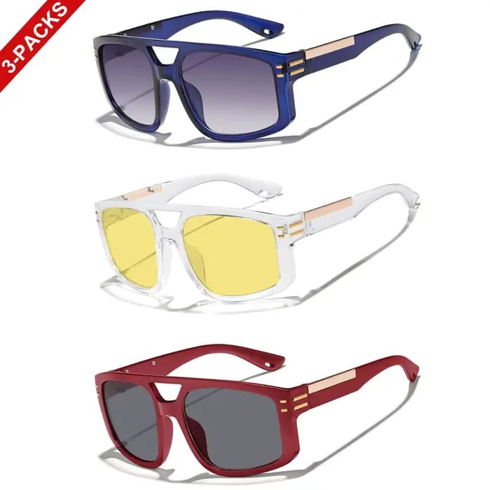 3 paires de lunettes de soleil tendance pour hommes et femmes