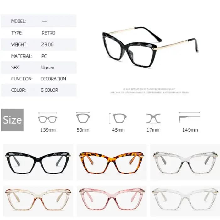 Lunettes à verres optiques pour myopie pour femmes et hommes