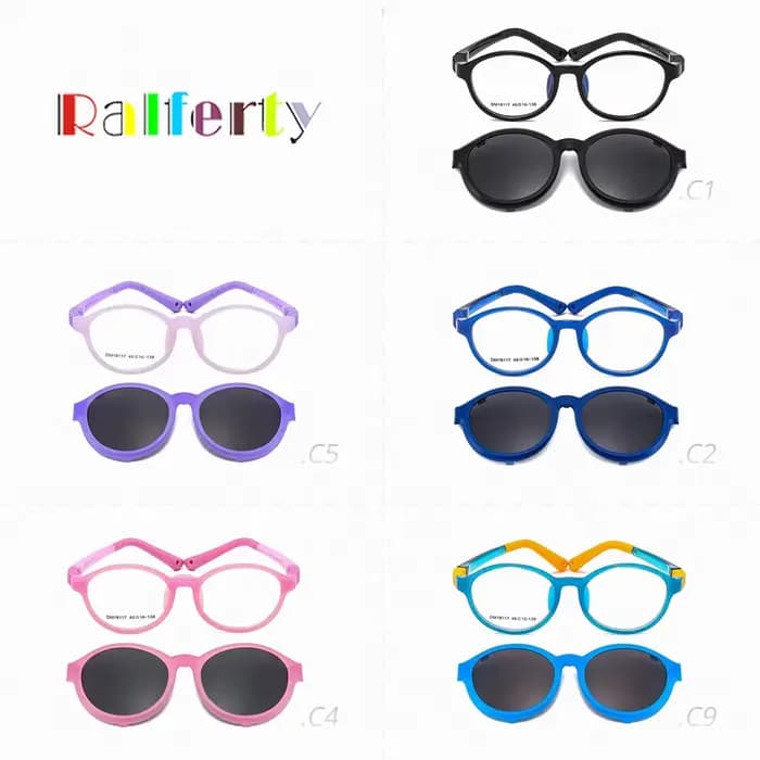 Ralferty détachable enfant pince sur lunettes de soleil polarisées UV montures