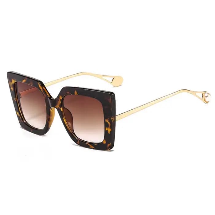 Lunettes de soleil carrées noires pour femmes