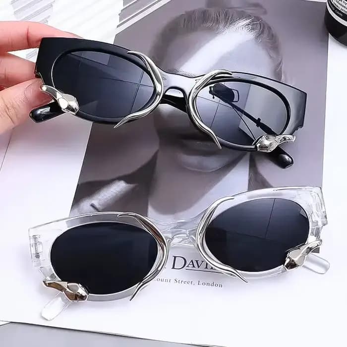 Nouveau Y2k lunettes de soleil avec serpents mode Vintage ovale femmes nuances