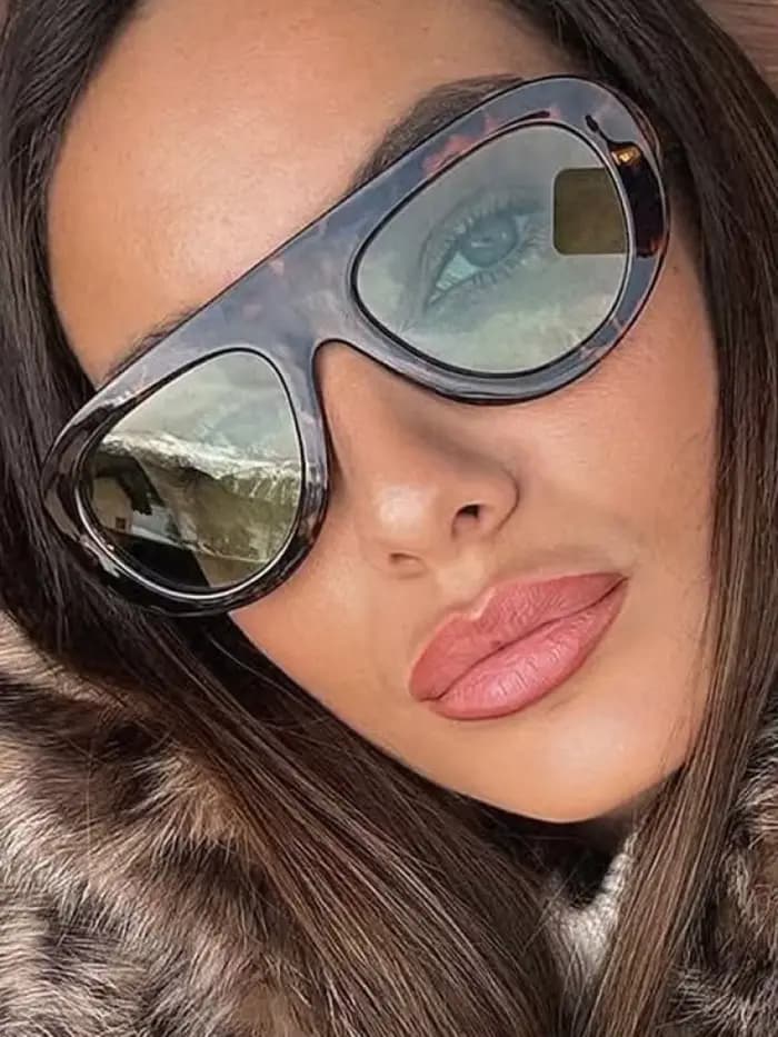 Lunettes de soleil rondes rétro Y2K