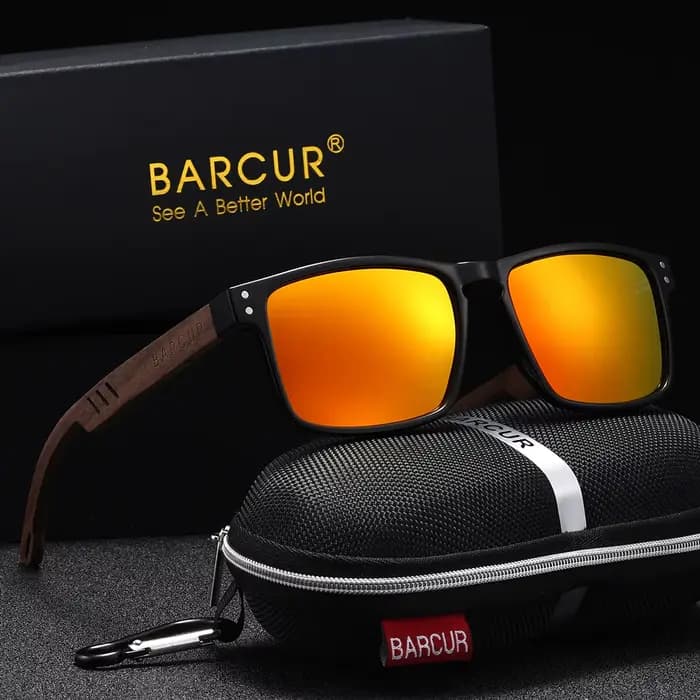 Lunettes de soleil carrées en bois polarisées pour hommes et femmes