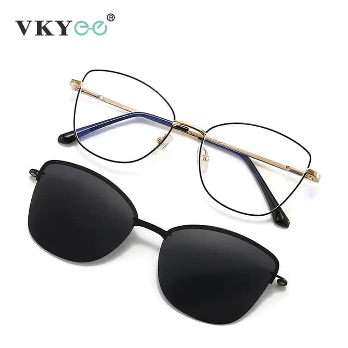 VICKY nouvelle mode lunettes de soleil polarisées œil de chat pince magnétique myopie