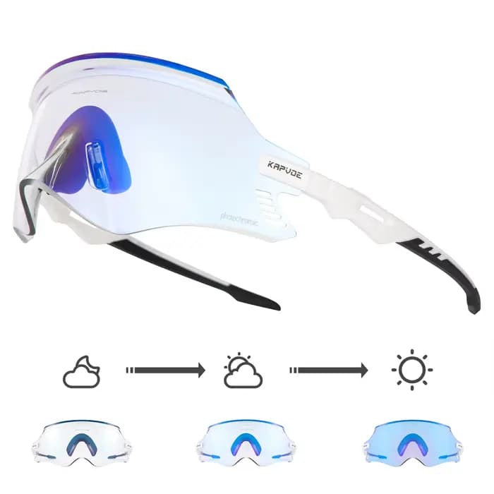 Rouge bleu photochromique 2025 hommes femmes lunettes de vélo de route oculaires