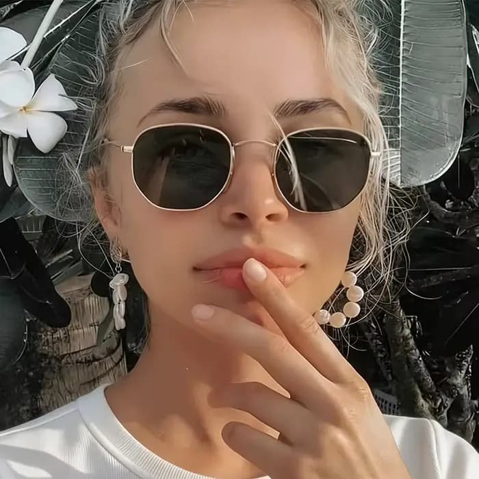Lunettes de soleil hexagonales tendance pour femmes et hommes 2026 – Monture carrée en métal