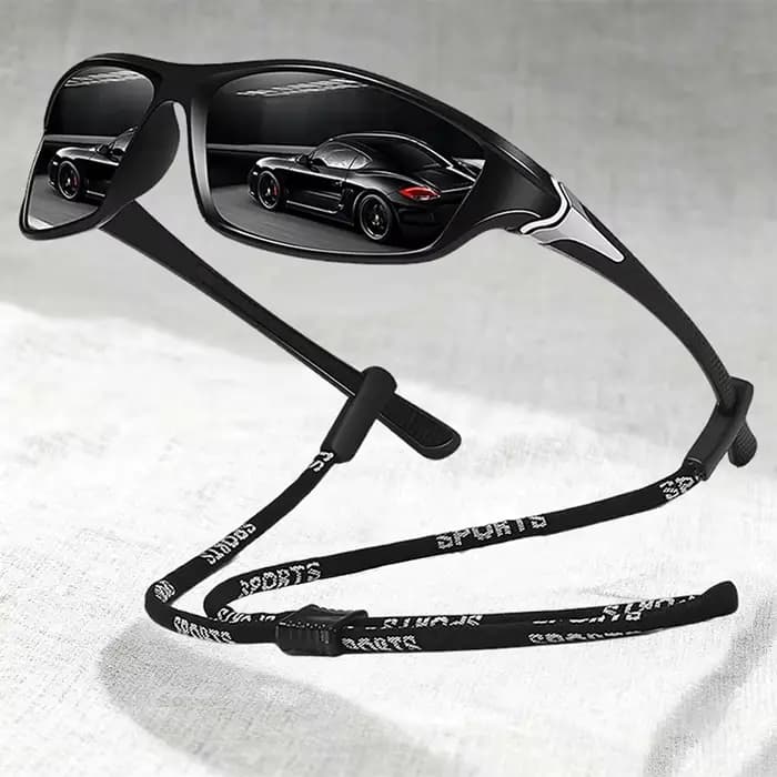 Lunettes de soleil de sport vintage avec chaîne