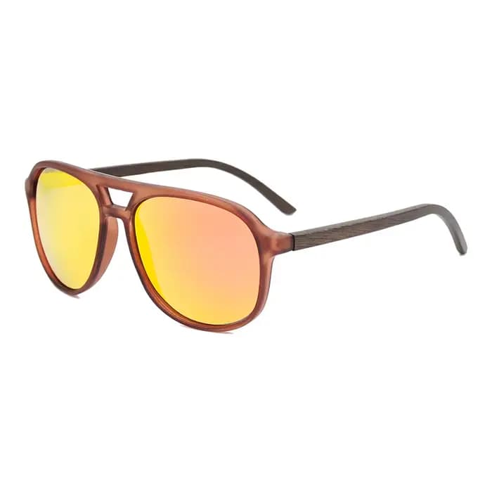 COIan-Lunettes de soleil carrées polarisées vintage en bois pour hommes