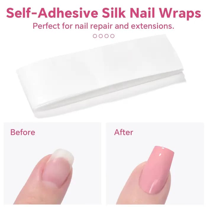 Réparation d'ongles auto-adhésive en fibre de verre, enveloppe en soie, Extension d'art des ongles, autocollants en Fiber de construction d'ongles pour la réparation des ongles cassés