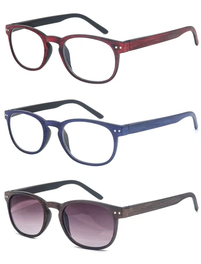 MODFANS – lunettes de lecture rondes aspect bois pour hommes et femmes