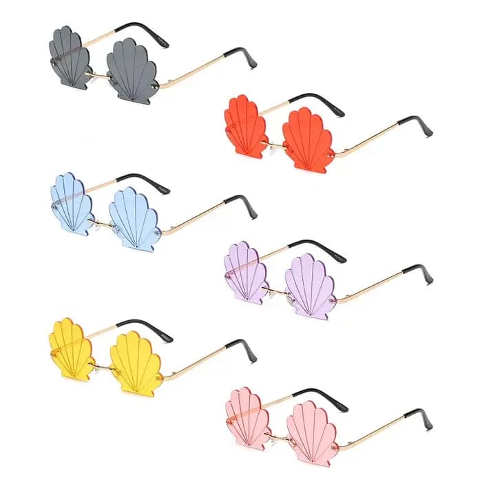 Lunettes de soleil sans monture en forme de coquille