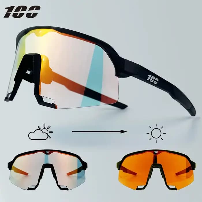 Lunettes de cyclisme photochromiques 100% pour hommes et femmes