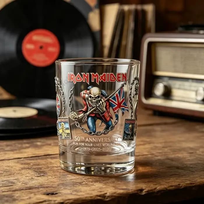 Collection de verres à whisky Iron Maiden pour le 50e anniversaire