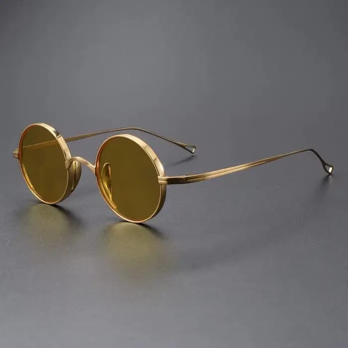 Lunettes de soleil vintage rondes en titane pour hommes et femmes