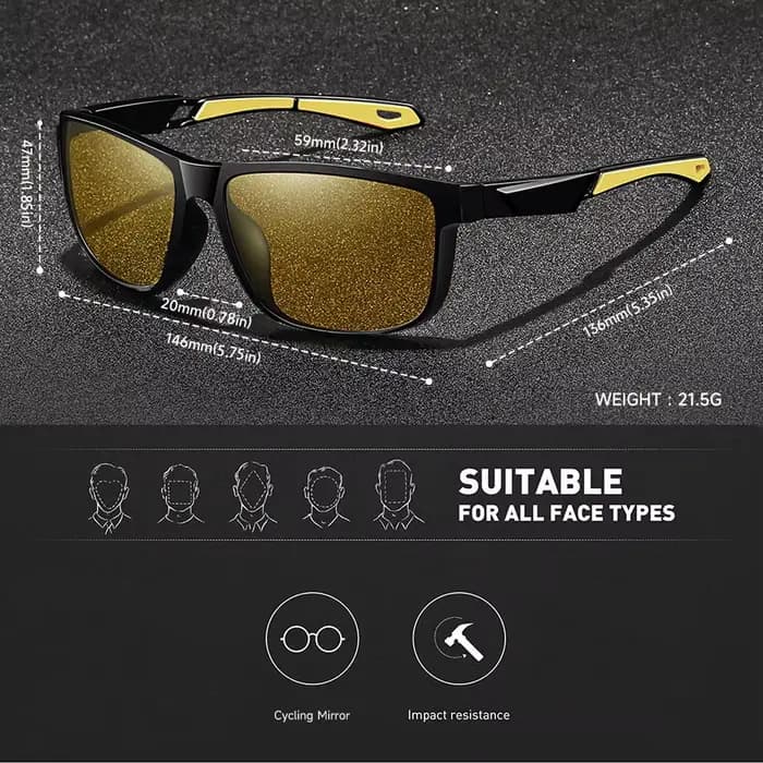 Lunettes de vision nocturne vintage sportives unisexes