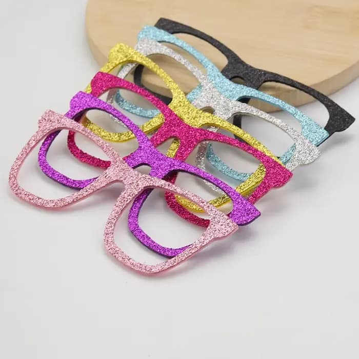 Cadre de lunettes à paillettes brillantes, 20 pièces, appliqué pour bricolage, lunettes de fête de noël et accessoires, Patch de matériaux