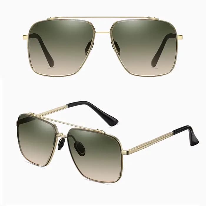 Nouvelle mode pilote lunettes de soleil pour hommes Vintage dégradé grand cadre
