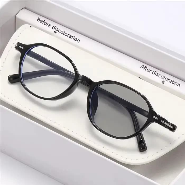 Nouvelles lunettes ovales rétro à couleur changeante