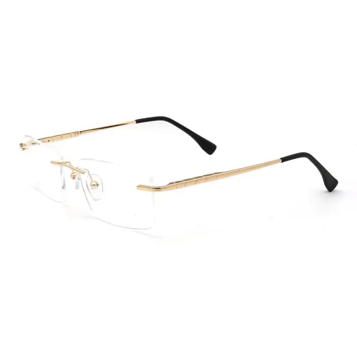 Montures de lunettes rectangulaires sans monture pour hommes